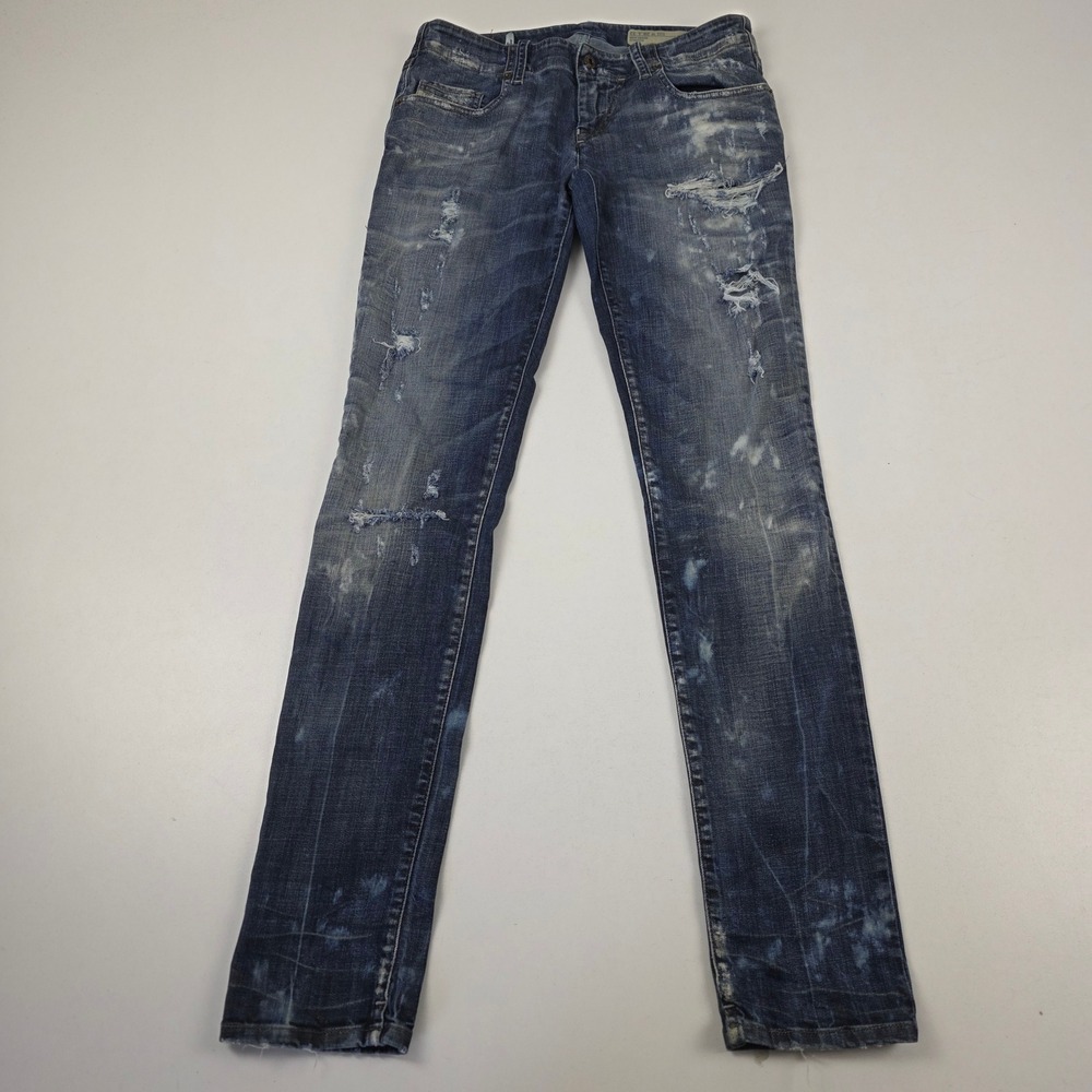 Diesel Grupee Super Slim Skinny Jeans Low Waist Distressed‎ Wash Size 28x32